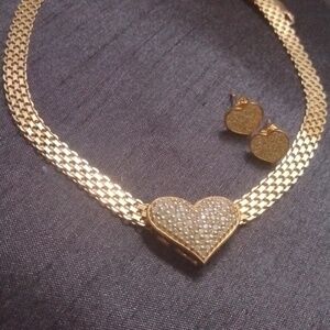 Heart Necklace and earrings set